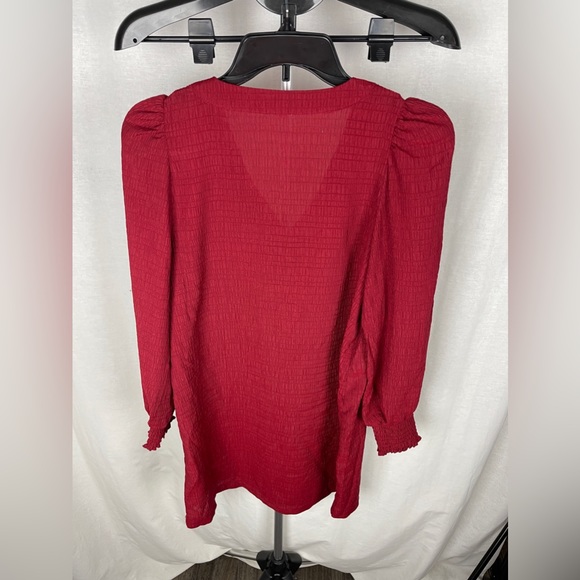 Steve Madden Ruston Textured Long Sleeve Shift Red Minidress Size XS NWT - Picture 10 of 12
